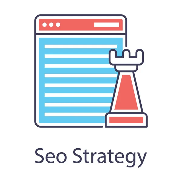 Política Web Icono Estrategia Seo Diseño Plano — Vector de stock