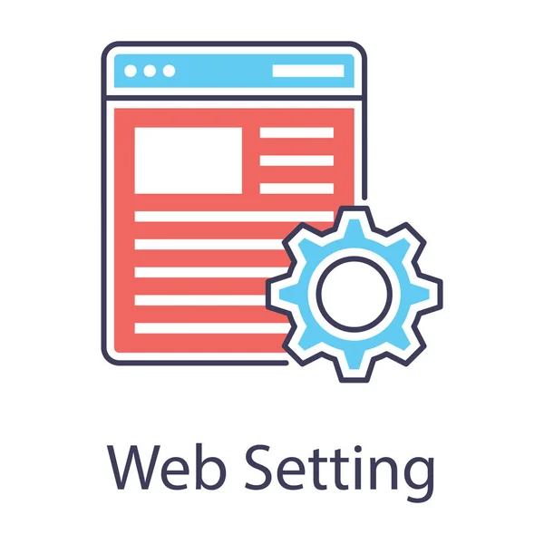 Website Management Concept Flat Design Web Setting Icon — Stock Vector