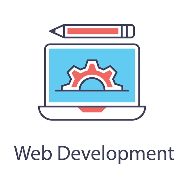 Concepto Configuración Web Seo Icono Desarrollo Web Diseño Plano — Vector de stock