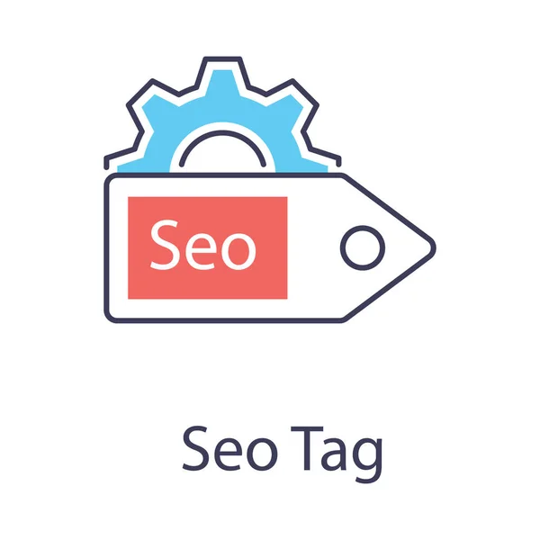 Seo Kommerzielles Etikett Seo Tag Symbol Flachem Design — Stockvektor