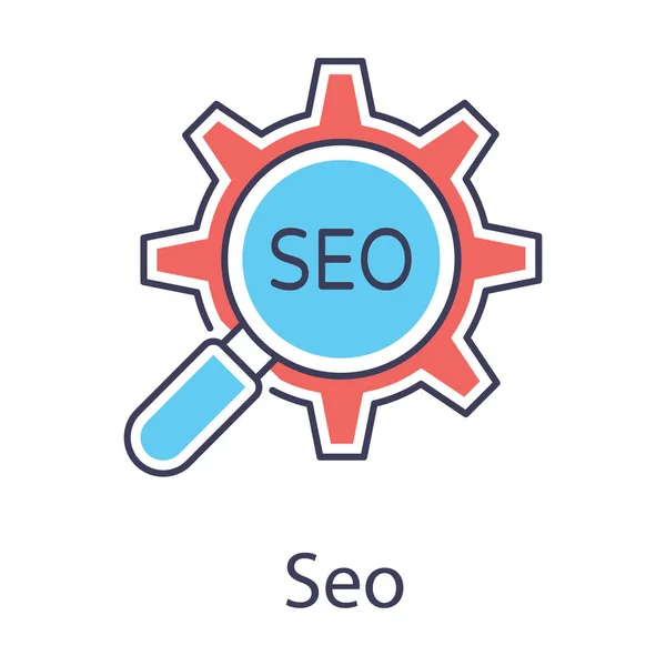 Suchmaschinen Optimierungssymbol Flachen Design — Stockvektor