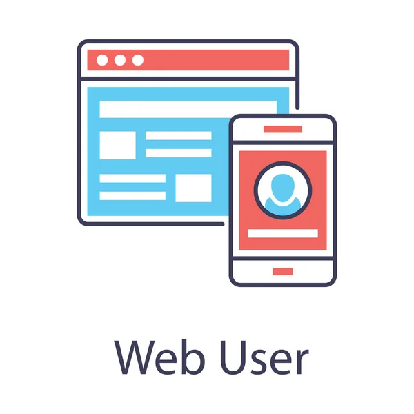 Cuenta Usuario Digital Conocida Como Icono Usuario Web Estilo Plano — Vector de stock