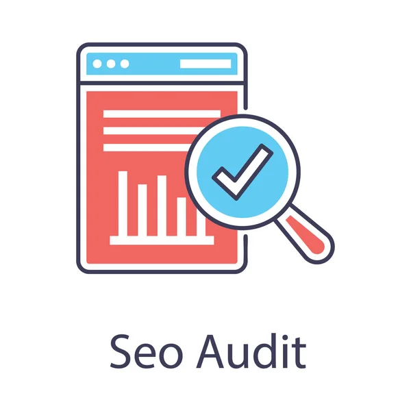 Relatório Lista Verificação Dados Ícone Auditoria Seo Estilo Design Plano — Vetor de Stock