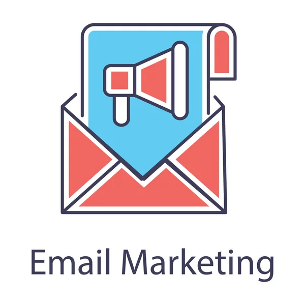 Digitale Marketing Mail Marketing Icoon Platte Vector — Stockvector