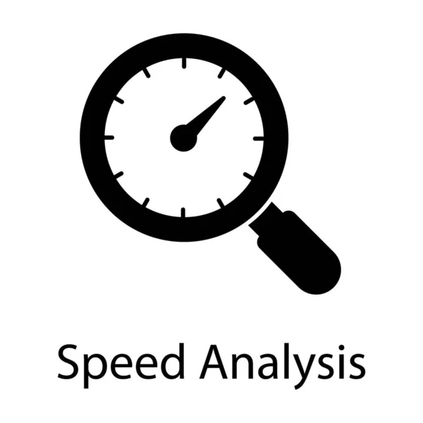 Testsnelheid Internet Limiet Snelheid Analyse Pictogram Solide Ontwerp — Stockvector