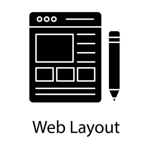Glyphe Conception Interface Web Comme Une Icône Mise Page Web — Image vectorielle