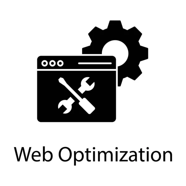 Seo Webb Reparationskoncept Webb Optimering Ikon Solid Design — Stock vektor