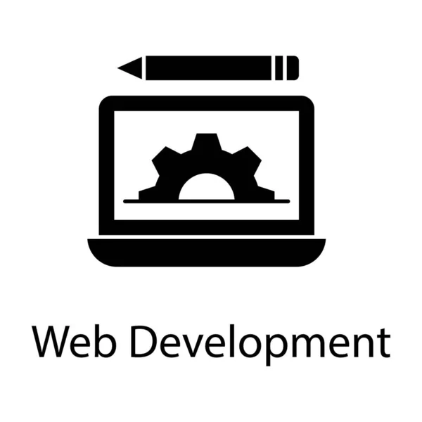 Seo Conceito Configuração Web Ícone Desenvolvimento Web Design Sólido — Vetor de Stock