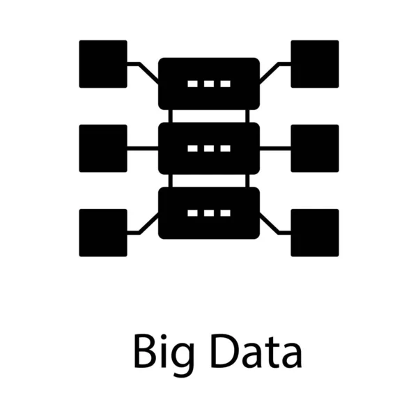 Dataserver Speicherkonzept Big Data Icon Gefüllten Design — Stockvektor