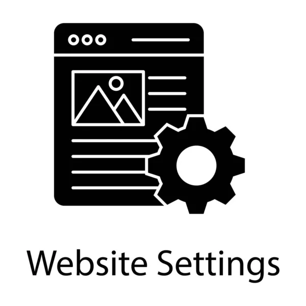 Website Management Konzept Solides Design Der Web Setting Symbol — Stockvektor