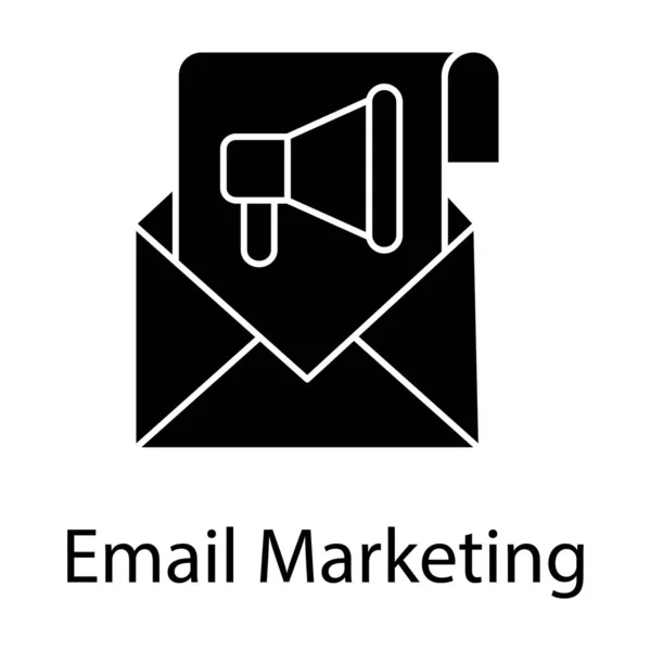 Digitale Marketing Mail Marketing Icoon Solide Vector — Stockvector