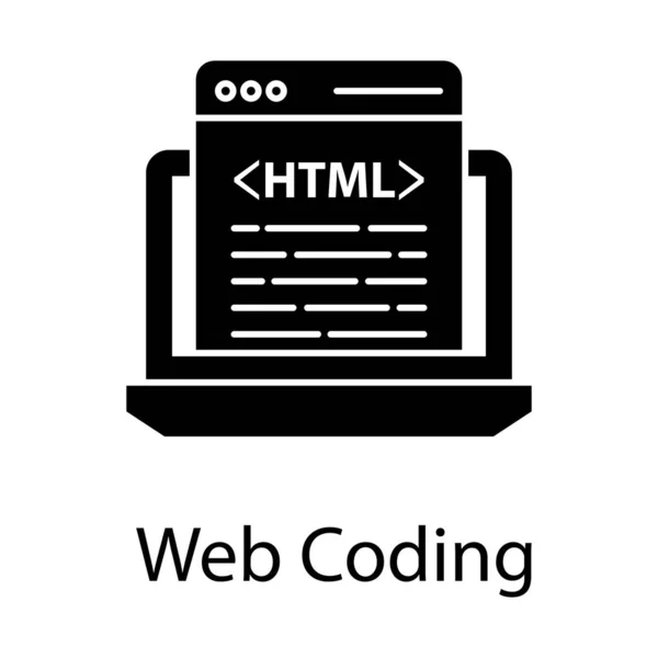 Web Entwicklungsoberfläche Web Coding Symbol Solidem Design — Stockvektor