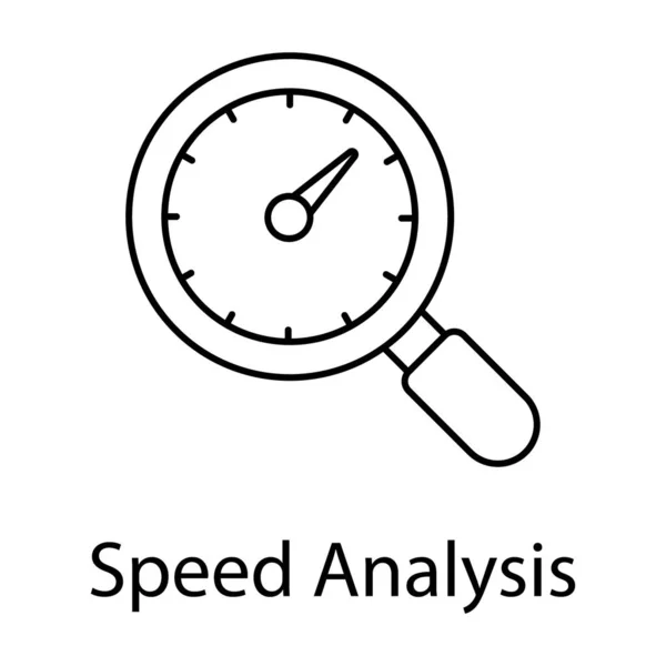 Testsnelheid Internet Limiet Snelheid Analyse Pictogram Lijn Ontwerp — Stockvector