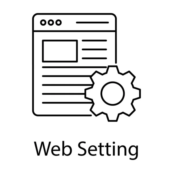 Weboldal Menedzsment Koncepció Vonaltervezés Webes Beállítás Ikon — Stock Vector