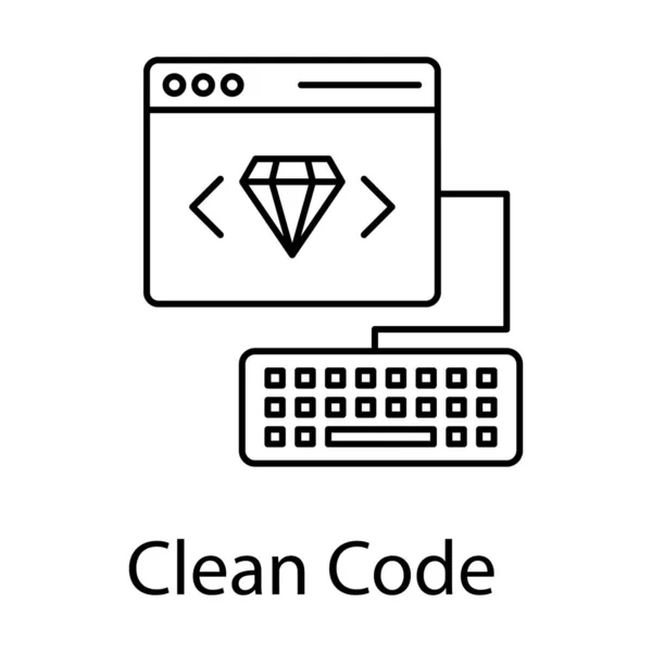 Conceito Popular Qualidade Web Ícone Código Limpo Design Linha — Vetor de Stock