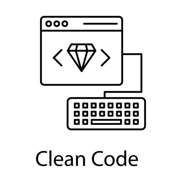 Concetto Qualità Web Popolare Icona Del Codice Pulito Nel Design — Vettoriale Stock