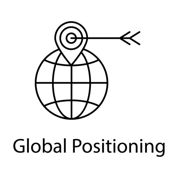 Pointeur Localisation Carte Dans Monde Icône Positionnement Global Dans Conception — Image vectorielle