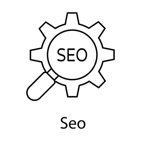 Suchmaschinen Optimierungs Symbol Zeilendesign — Stockvektor