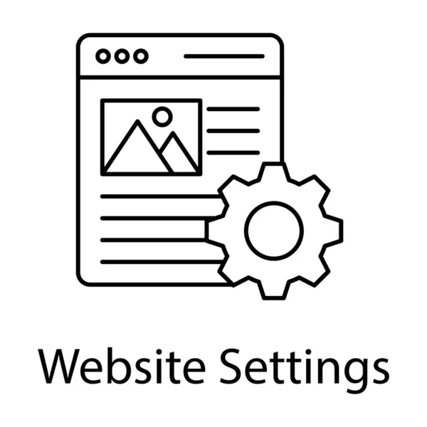 Website Management Konzept Liniendesign Von Web Setting Symbol — Stockvektor