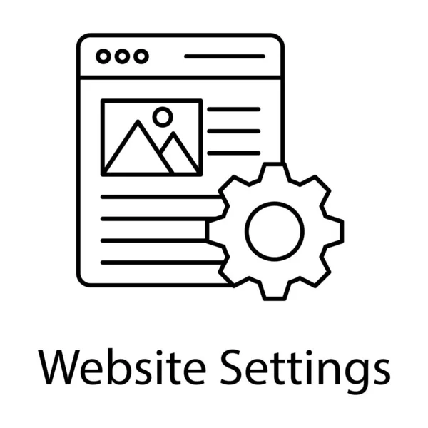 Concept Gestion Site Web Conception Ligne Icône Réglage Web — Image vectorielle