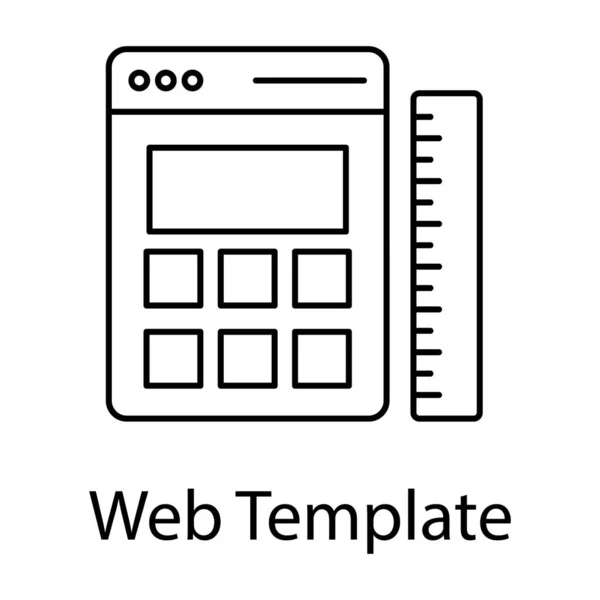 Projektowanie Linii Interfejsu Www Jako Ikony Szablonu Www — Wektor stockowy