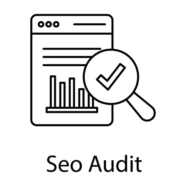 数据核对表报告 Seo审计图标在行设计风格 — 图库矢量图片