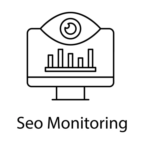 Analisi Della Sicurezza Informatica Icona Monitoraggio Seo Nella Progettazione Della — Vettoriale Stock