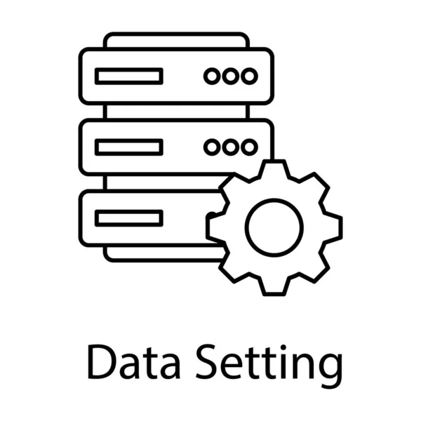 Configurazione Del Database Seo Vettore Impostazione Dati Stile Linea — Vettoriale Stock