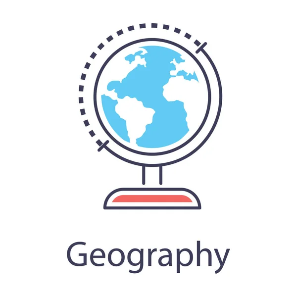 Аксессуары Офисных Столов Мир Иконка Географии Плоском Дизайне — стоковый вектор