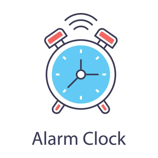 Reloj Despertador Analógico Vector Diseño Plano — Vector de stock