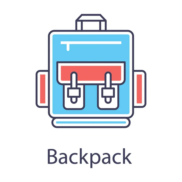 スクールバッグ バックパックでフラットデザインベクトル — ストックベクタ