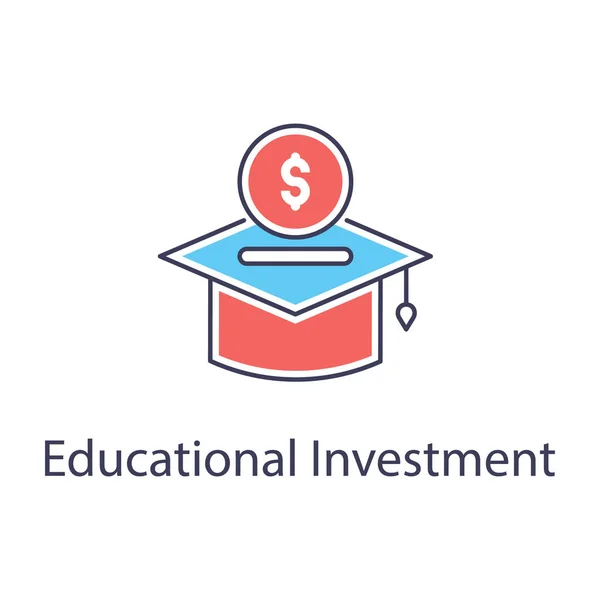 Financiamento Financeiro Ícone Inbestmeioc Educacional Design Plano — Vetor de Stock