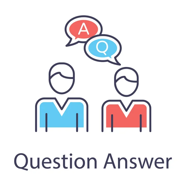 Faq Concept Questions Answers Icon Flat Design — Wektor stockowy