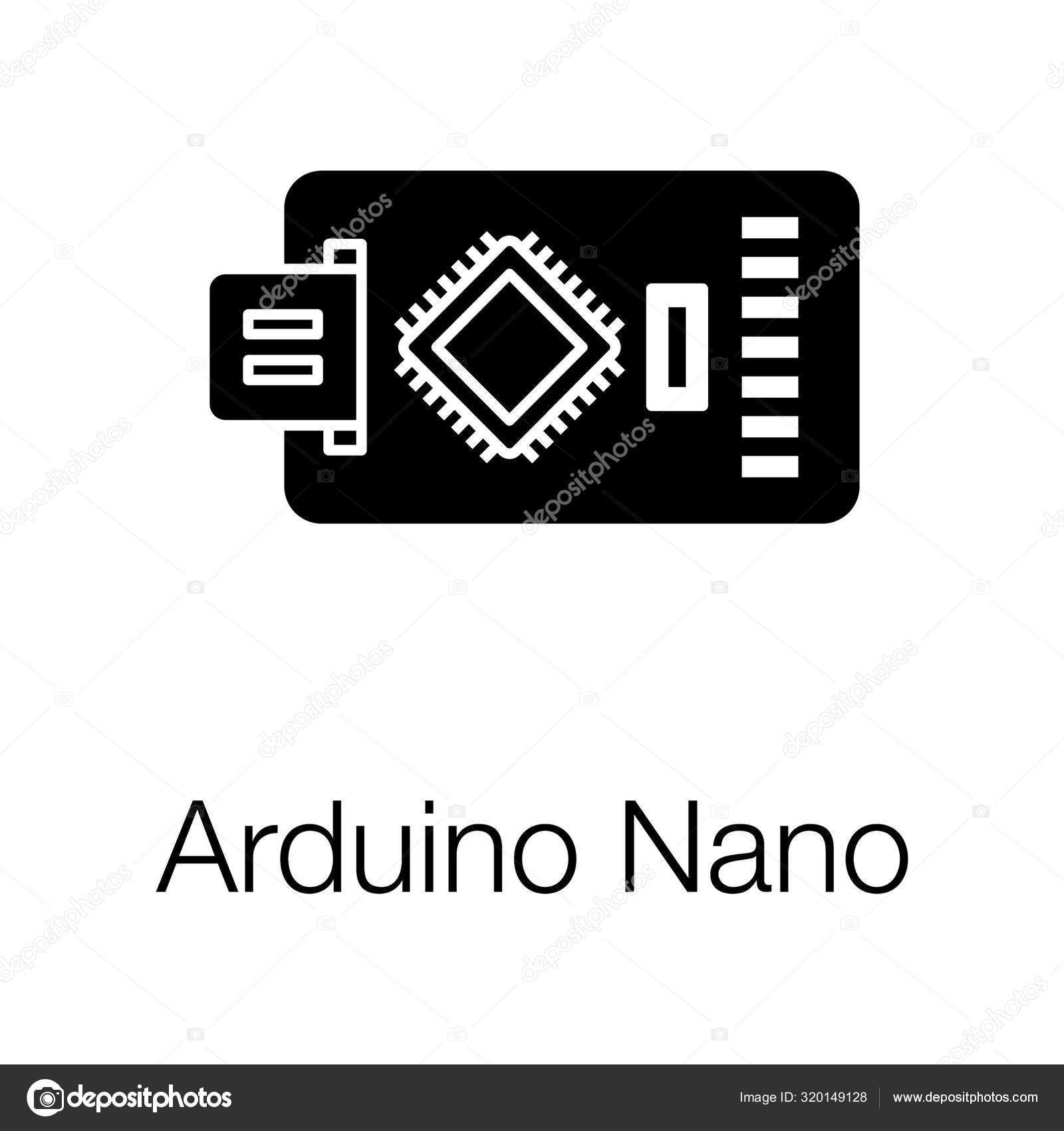 Concept Nanotechnologie Icône Carte Nano Arduino Dans Design Solide