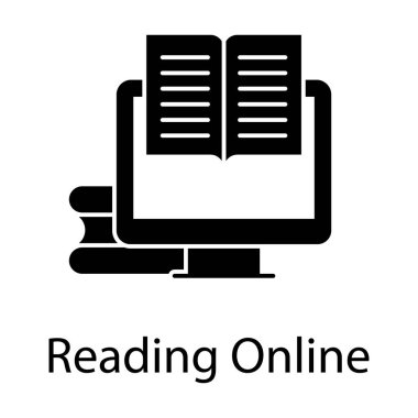 Öğrenci çalışma zamanı, çevrimiçi okuma simgesi tam biçimli 