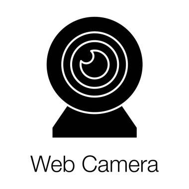 Canlı iletişim aygıtı teknolojisi, web kamerası simgesinin vektör tasarımı.