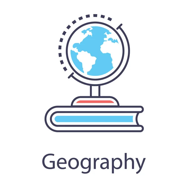 История Земли География Икона Плоского Дизайна — стоковый вектор