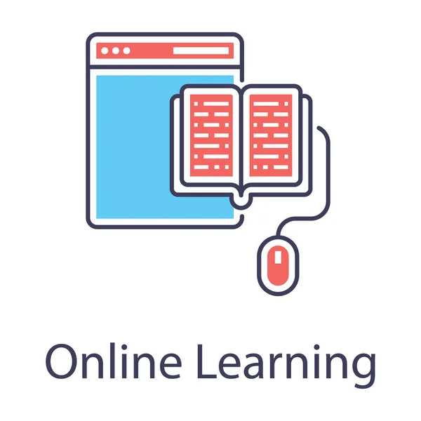Educational Website Digital Education Concept Icon Online Learning Flat Design — Stock Vector