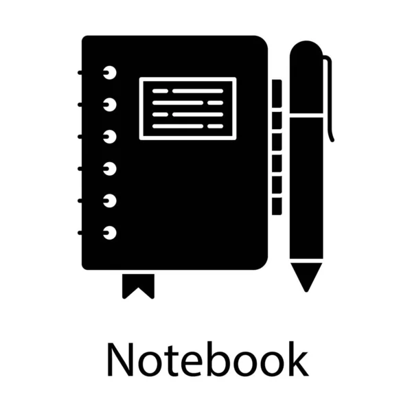 Podręcznik Ikona Notatnika Projektowaniu Glifów — Wektor stockowy