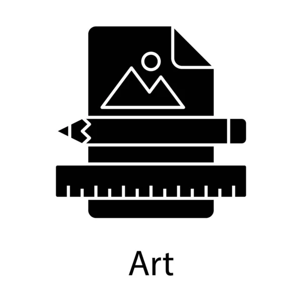 Narzędzia Rysowania Takie Jak Ołówek Waga Arkusz Przedstawiające Ikonę Sztuki — Wektor stockowy