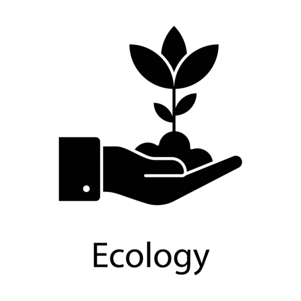 Concepto Conservación Vegetal Icono Ecología Vector Lleno — Vector de stock