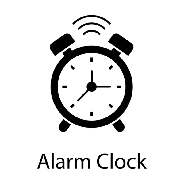 Reloj Despertador Analógico Vector Diseño Sólido — Vector de stock