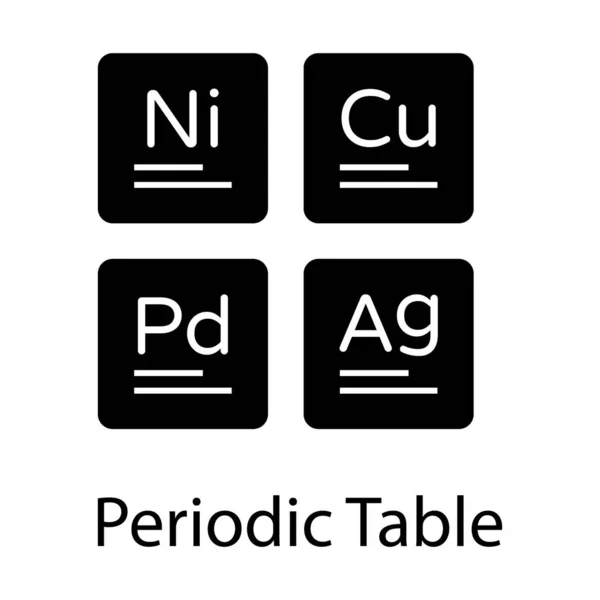 固体設計における化学元素 周期表アイコンの表表示 — ストックベクタ
