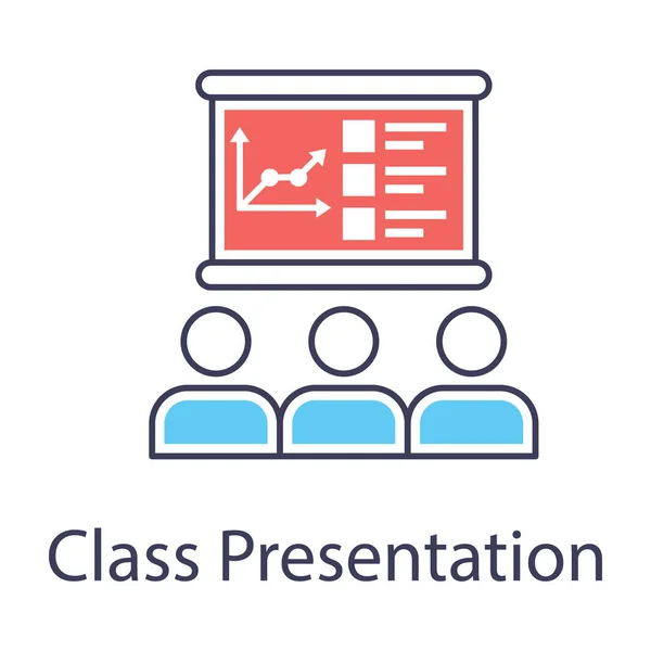 Sınıf Ders Konsepti Sınıf Tasarımı Ikonu — Stok Vektör