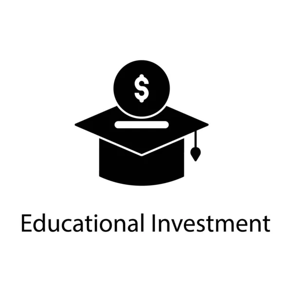 Financiamento Financeiro Ícone Inbestmeioc Educacional Design Sólido — Vetor de Stock