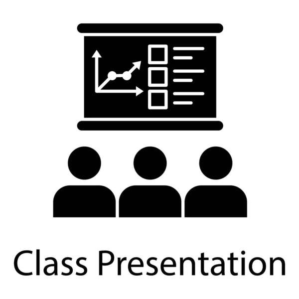 Föreläsningskoncept Klassrummet Gedigen Ikon För Presentationsdesign — Stock vektor