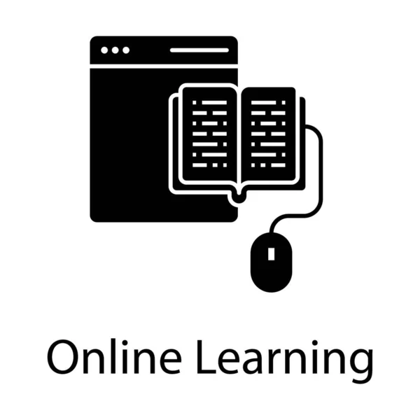 Sitio Web Educativo Icono Del Concepto Educación Digital Del Aprendizaje — Archivo Imágenes Vectoriales