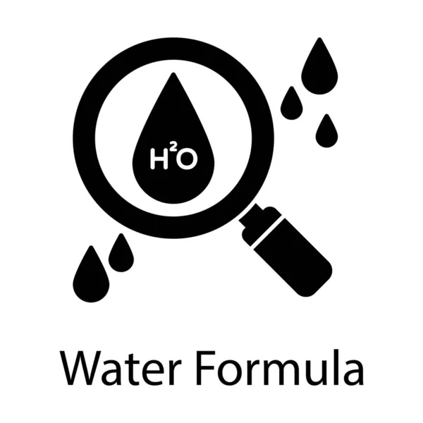 Análisis Elementos Químicos Icono Fórmula Agua Estilo Relleno — Archivo Imágenes Vectoriales