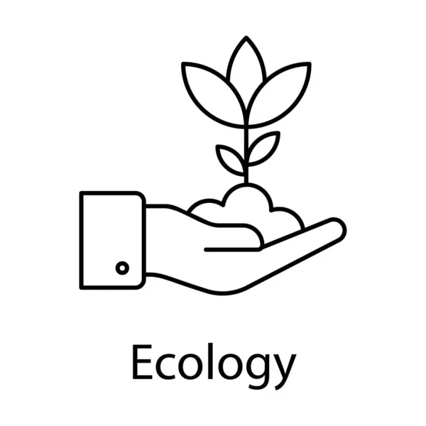 Concept Conservation Des Plantes Icône Écologie Dans Vecteur Linéaire — Image vectorielle