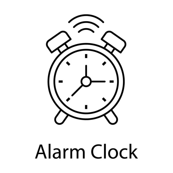 Relógio Alarme Analógico Vetor Design Linha —  Vetores de Stock